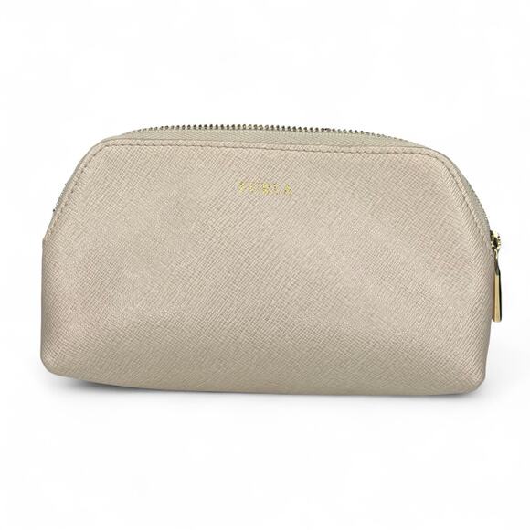 FURLA Camelia Saffiano Leather Cosmetic Case Pouch - Picture 2 of 6